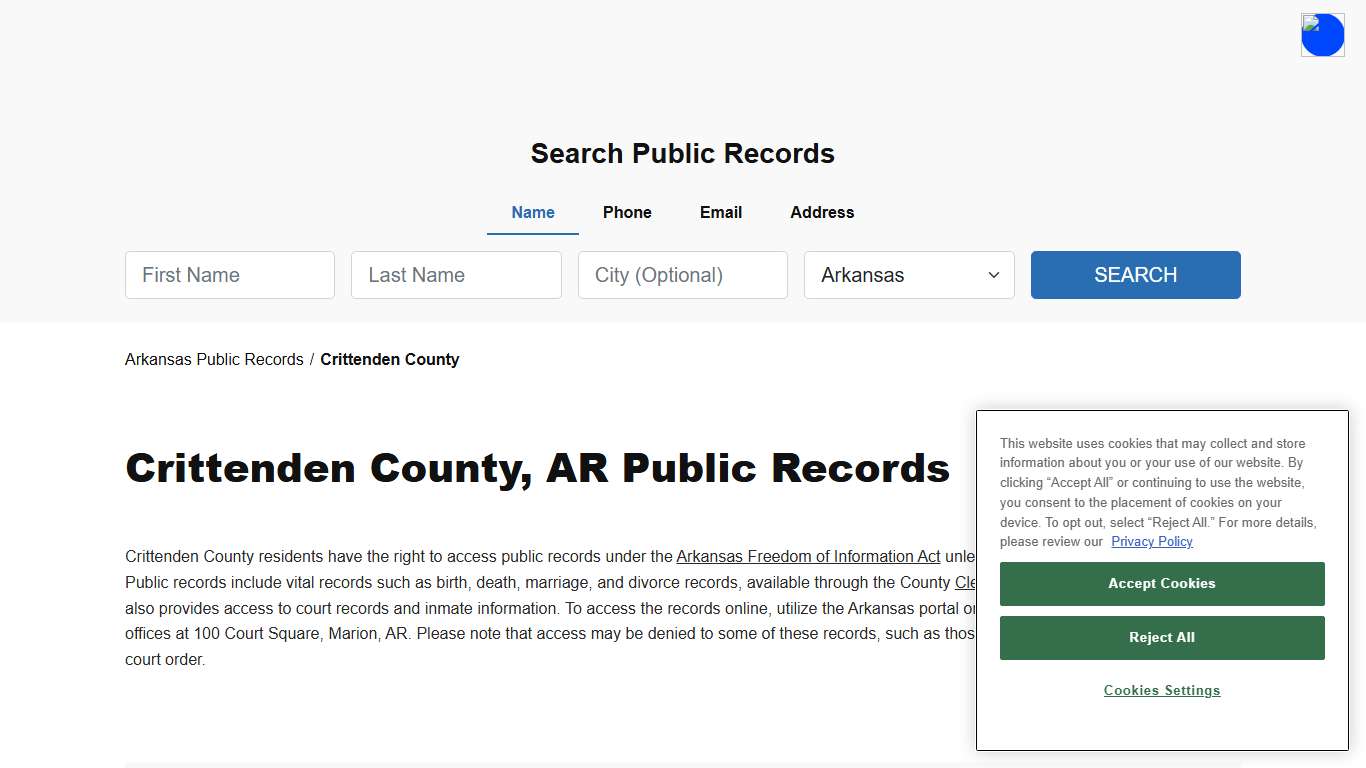 Crittenden County, AR Public Court, Arrest and Inmate Records - ThePublicIndex